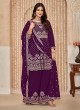 Purple Palazzo With Chinon Fabric And Semi-Stitched Design Anjuba Vol-35 10352 Purple Palazzo With Chinon Fabric And Semi-Stitched Design Anjuba Vol-35 10352