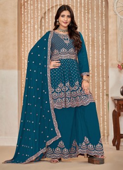 Rama Palazzo With Chinon Fabric And Semi-Stitched Design Anjuba Vol-35 10353