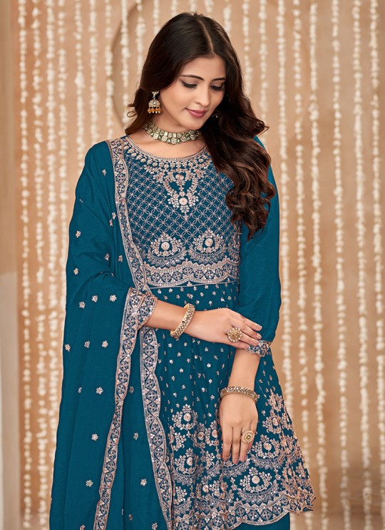 Rama Palazzo With Chinon Fabric And Semi-Stitched Design Anjuba Vol-35 10353 Rama Palazzo With Chinon Fabric And Semi-Stitched Design Anjuba Vol-35 10353