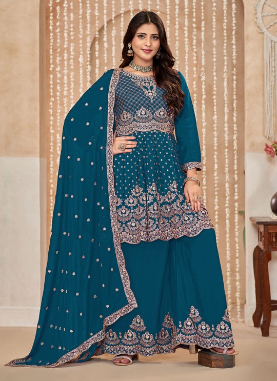 Rama Palazzo With Chinon Fabric And Semi-Stitched Design Anjuba Vol-35 10353 Rama Palazzo With Chinon Fabric And Semi-Stitched Design Anjuba Vol-35 10353