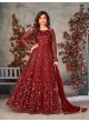 Maroon Anarkali With Net Fabric And Semi-Stitched Design Anjubaa Vol-37 374 Maroon Anarkali With Net Fabric And Semi-Stitched Design Anjubaa Vol-37 374