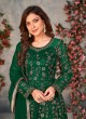 Green Anarkali With Net Fabric And Semi-Stitched Design Anjuba Vol-4 10031