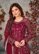 Rani Pink Anarkali With Net Fabric And Semi-Stitched Design Anjuba Vol-4 10032