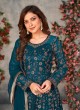 Teal Blue Anarkali With Net Fabric And Semi-Stitched Design Anjuba Vol-4 10033 Teal Blue Anarkali With Net Fabric And Semi-Stitched Design Anjuba Vol-4 10033