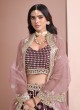 Wine Art Silk Semi-Stitched Lehenga Mehvish-Alizeh 1012
