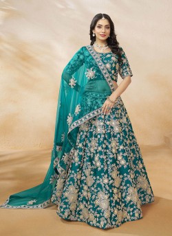 Rama Firozi Art Silk Semi-Stitched Lehenga Mehvish Vol-01 & 101