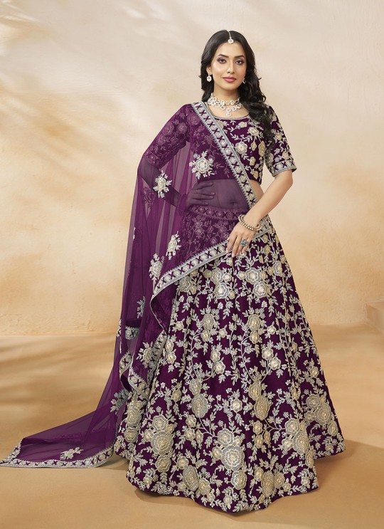 Purple Art Silk Semi-Stitched Lehenga Mehvish Vol-01 & 102 Purple Art Silk Semi-Stitched Lehenga Mehvish Vol-01 & 102