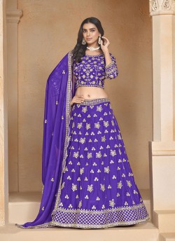 Purple Organza semi-stitched Lehenga Mehvish Vol-02 202
