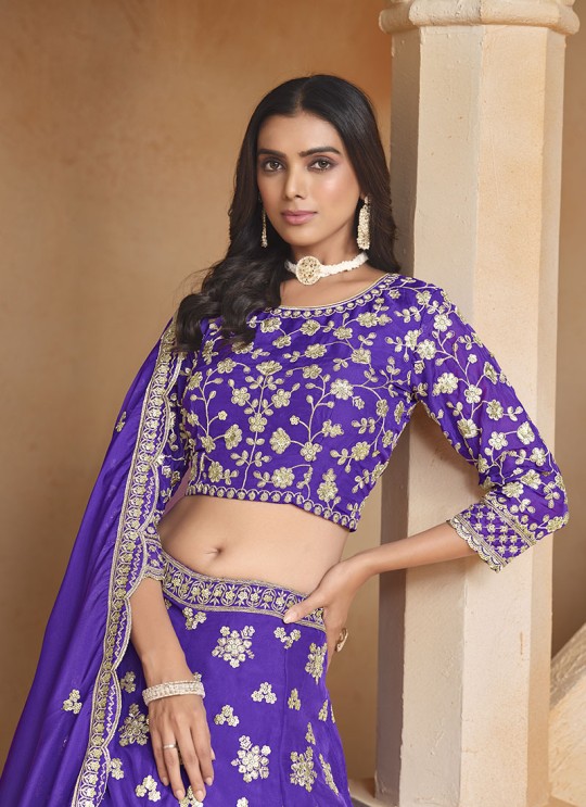 Purple Organza semi-stitched Lehenga Mehvish Vol-02 202 Purple Organza semi-stitched Lehenga Mehvish Vol-02 202