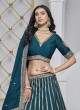 Teal Blue Art Silk semi-stitched Lehenga Mehvish Vol-03 303