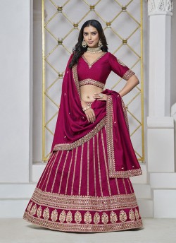 Rani Pink Art Silk semi-stitched Lehenga Mehvish Vol-03 304