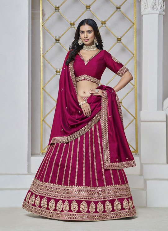 Rani Pink Art Silk semi-stitched Lehenga Mehvish Vol-03 304