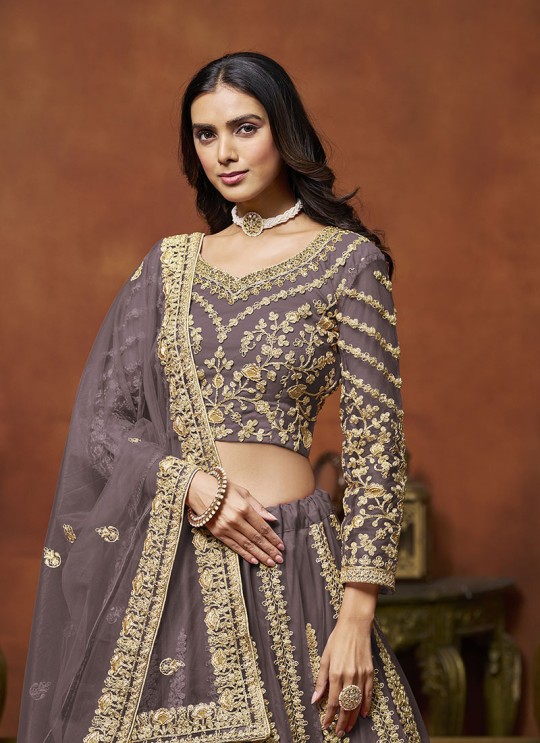Light Purple Net Semi-Stitched Lehenga Mehvish Vol-04 403