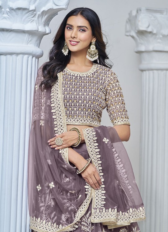 Light Purple Net Semi-Stitched Lehenga Mehvish Vol-06 602
