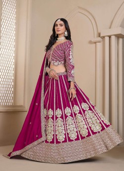 Pink Art Silk Semi-Stitched Lehenga Mehvish Vol-08 804