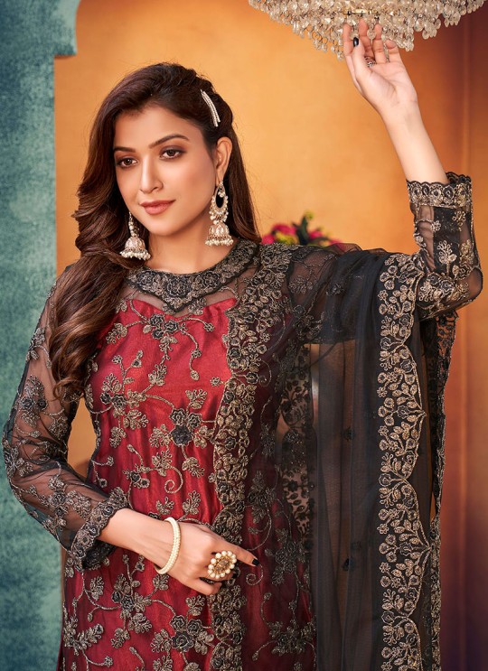 Maroon Embroidery Semi Stitched Salwaar Kameez Twisha 2414 Maroon Embroidery Semi Stitched Salwaar Kameez Twisha 2414
