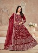 Maroon Velvet Embroidery Semi-Stitched Anarkali Suit Twisha 3112 Maroon Velvet Embroidery Semi-Stitched Anarkali Suit Twisha 3112