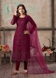 Rani Pink Net Semi-Stitched Straight-Suits Vaani Vol-1 15