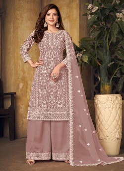 Pink Rose Net Semi-Stitched Plazzo-Suits Vaani Vol-24 242