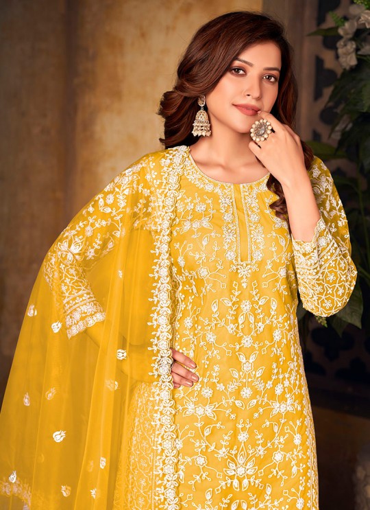 Yellow Net Semi-Stitched Plazzo-Suits Vaani Vol-24 248 Yellow Net Semi-Stitched Plazzo-Suits Vaani Vol-24 248