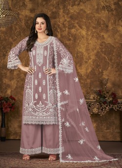 Light Purple Net Semi-Stitched Plazzo-Suits Vaani Vol-30 303