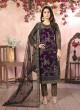 Purple Net Semi-Stitched Straight-Suits Vaani Vol-8 82