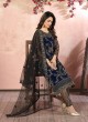 Blue Net Semi-Stitched Straight-Suits Vaani Vol-8 83
