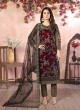 Maroon Net Semi-Stitched Straight-Suits Vaani Vol-8 84