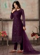 Purple Net Embroidered Party Wear Straight Cut Suit Vaani Vol 1 By Dani Creation 12