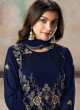 Blue Faux Georgette Embroidered Festival Wear Churidar Suit Vaani Vol 2 By Dani Creation S23