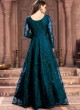 Aanaya Vol 100 By Dani Fashion 100005 Teal Blue Net Evening Wear Gown Style Anarkali