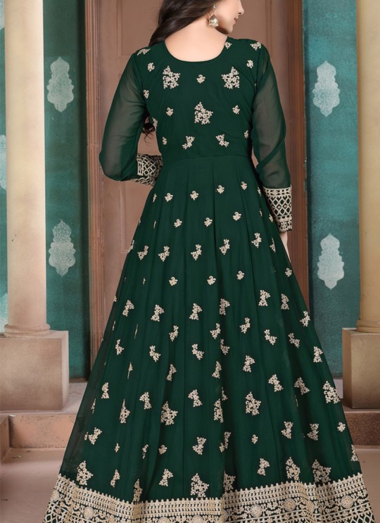 Aanaya Vol 110 By Dani Fashion 1001 Green Faux Georgette Wedding Wear Abaya Style Suit