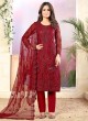 Vaani Vol 3 By Dani Fashion 34 Red Net Designer Straight Cut Suit Vaani Vol 3 By Dani Fashion 34 Red Net Designer Straight Cut Suit