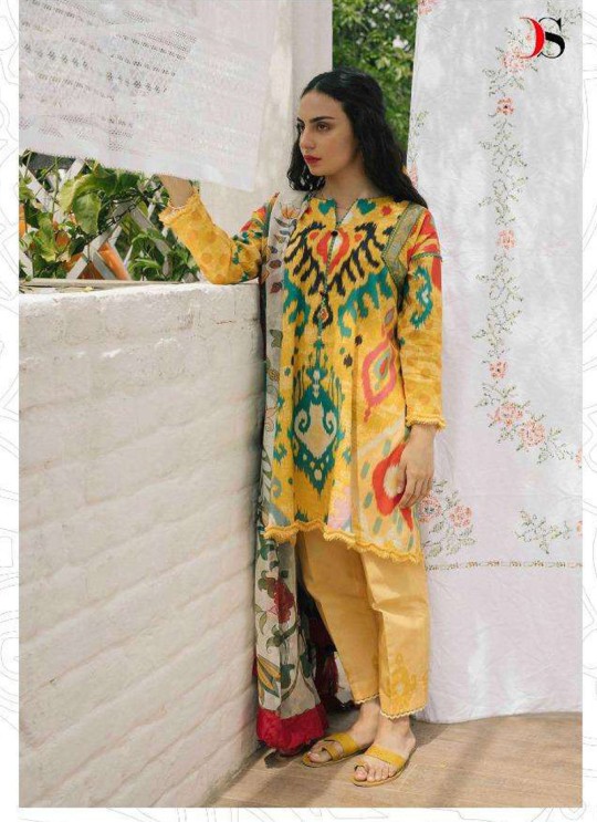 Coco By Deepsy Yellow Pure Cotton Eid Wear Pakistani Suit 32