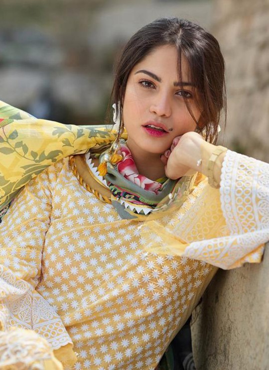 Yellow Pure Cotton Chikankari Summer Wear Pakistani Suits Eidi 800602 By Deepsy SC/015349