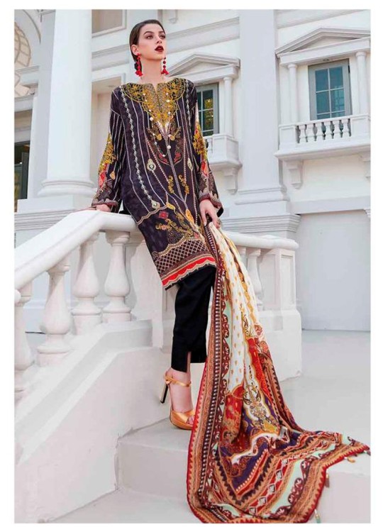 Elan 10 By Deepsy Black Satin Silk Eid Wear Pakistani Suit 423