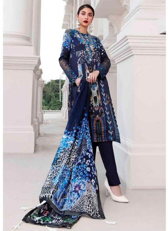 Elan 10 By Deepsy Blue Satin Silk Eid Wear Pakistani Suit 426