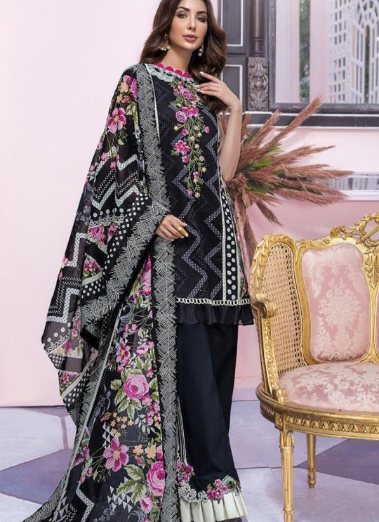 Black Pure Cotton Resham Work Designer Daily Wear Pakistani Suits Firdous Vol 2 900604 By Deepsy SC/015673