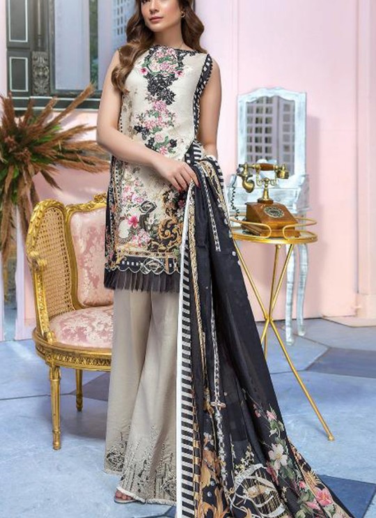 Beige Pure Cotton Resham Work Designer Daily Wear Pakistani Suits Firdous Vol 2 900608 By Deepsy SC/015673