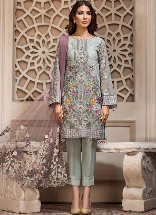 Pista Green Georgette Embroidered Designer Party Wear Pakistani Suits Jazmin 900402 By Deepsy SC/015523