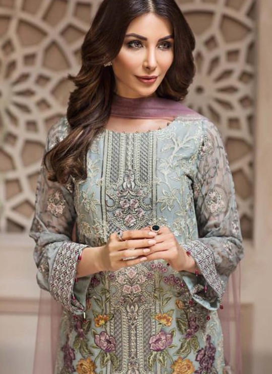 Pista Green Georgette Embroidered Designer Party Wear Pakistani Suits Jazmin 900402 By Deepsy SC/015523