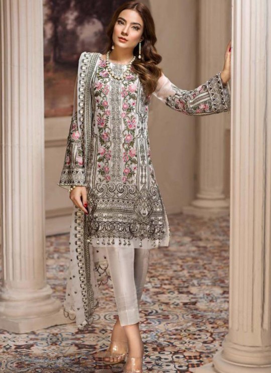 Off White Georgette Embroidered Designer Party Wear Pakistani Suits Jazmin 900406 By Deepsy SC/015523