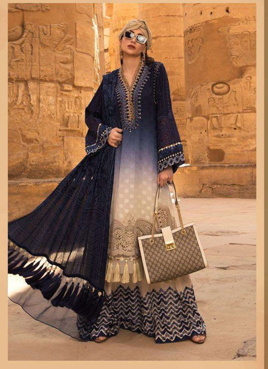 Maria B Lawn 20 Vol 2 By Deepsy Blue Pure Cotton Eid Wear Pakistani Suit 572