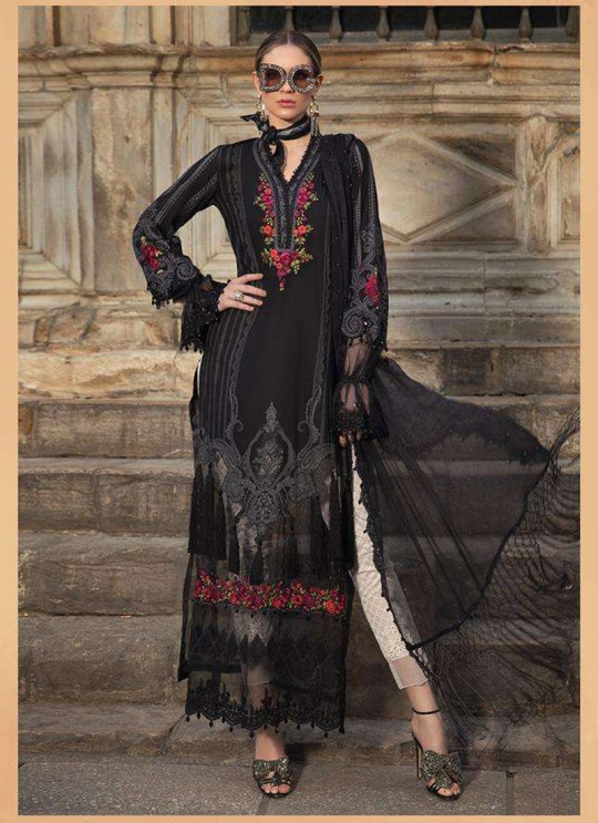 Maria B Lawn 20 Vol 2 By Deepsy Black Pure Cotton Eid Wear Pakistani Suit 575