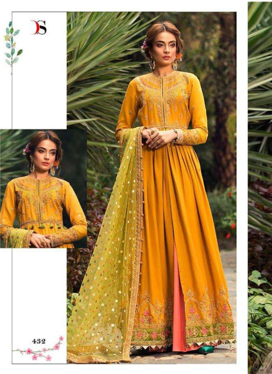 Maria B By Deepsy Mustard Viscose Rayon Eid Wear Pakistani Suit 432