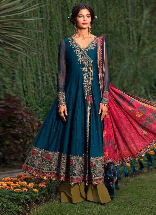 Maria B By Deepsy Blue Pure Rayon Eid Wear Pakistani Suit 433