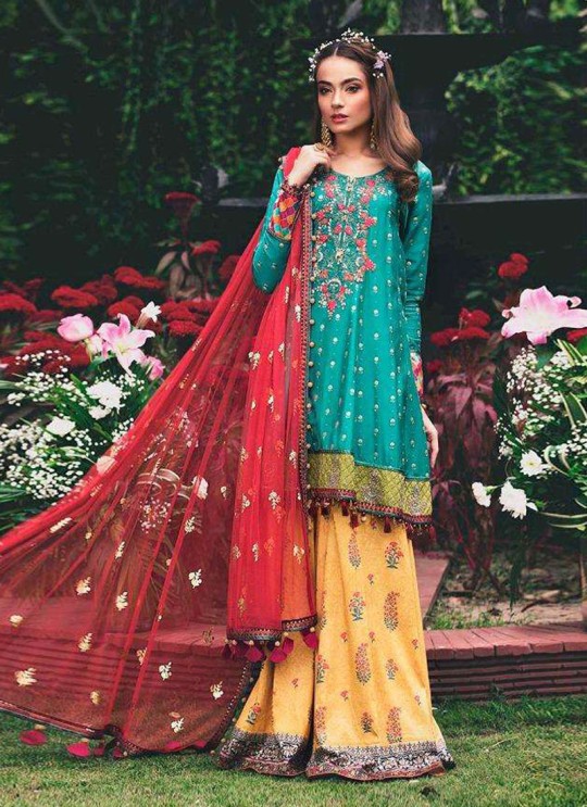 Maria B By Deepsy Blue Pure Rayon Eid Wear Pakistani Suit 435