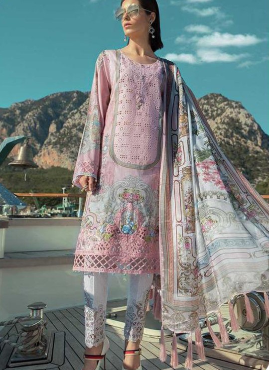 Pink Pure Cotton Embroidered Summer Wear Pakistani Suits Maria B Lawn Vol 19 700805 By Deepsy SC/014207