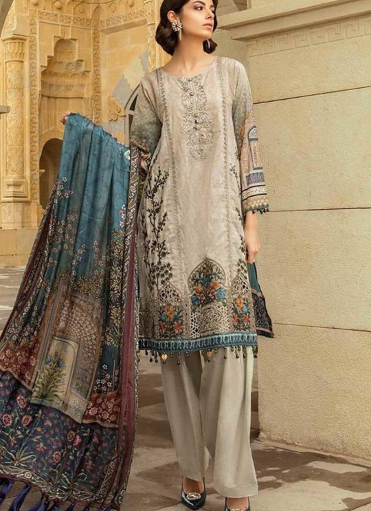 Beige Pure Cotton Embroidered Summer Wear Pakistani Suits Maria B Lawn Vol 19 700806 By Deepsy SC/014207