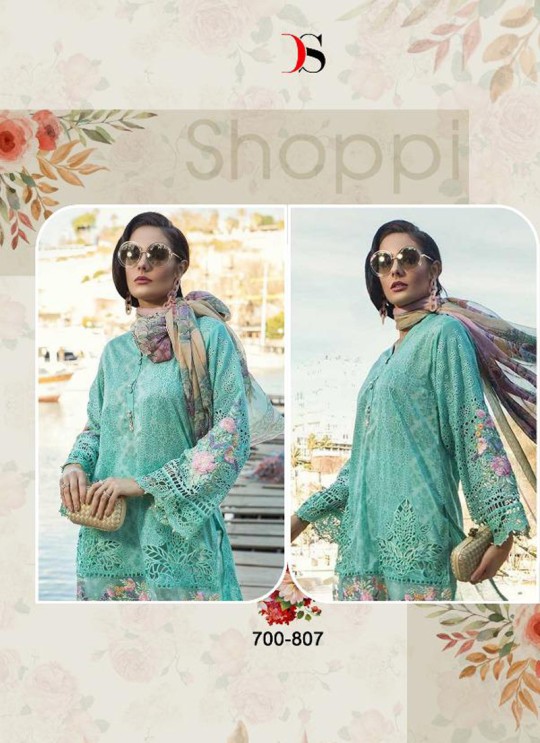 Sea Green Pure Cotton Embroidered Summer Wear Pakistani Suits Maria B Lawn Vol 19 700807 By Deepsy SC/014207